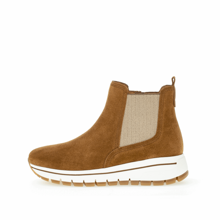 Cognac Gabor Wedge Bootie