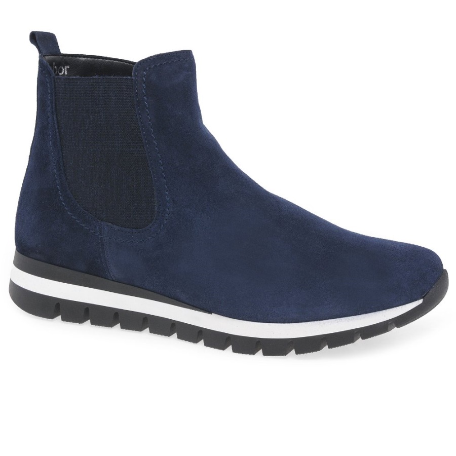 Marine Suede Teller Womens Ankle Boots Gabor